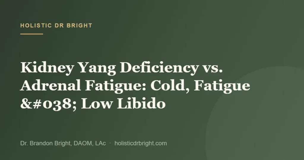 Kidney Yang Deficiency vs. Adrenal Fatigue: Cold, Fatigue & Low Libido