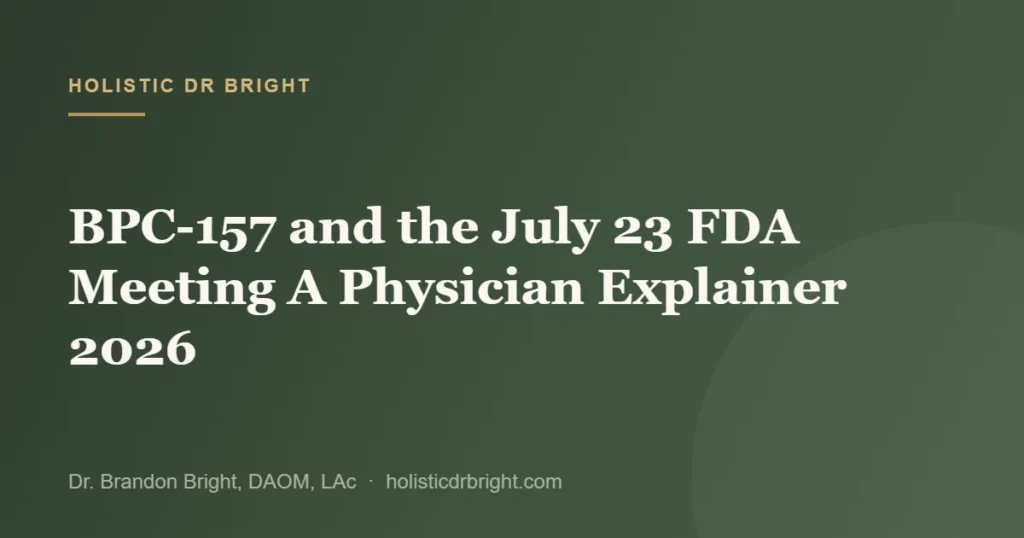 BPC-157 and the July 23 FDA Meeting A Physician Explainer 2026