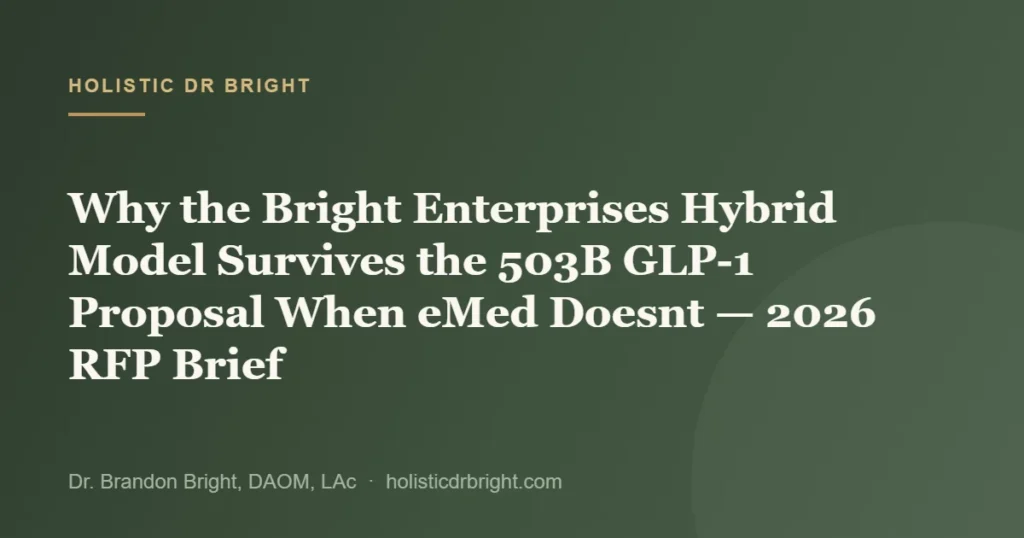 Why the Bright Enterprises Hybrid Model Survives the 503B GLP-1 Proposal When eMed Doesnt — 2026 RFP Brief