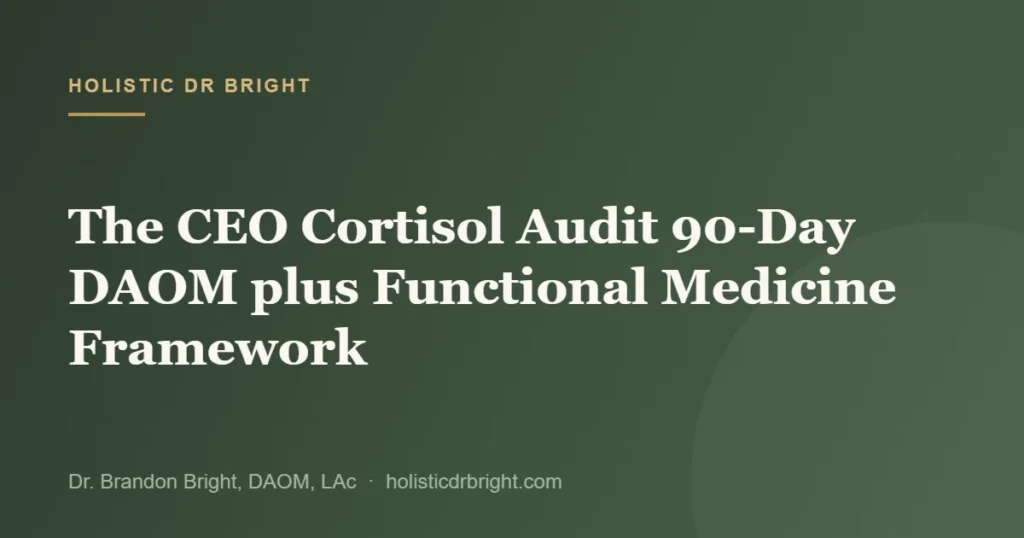 The CEO Cortisol Audit 90-Day DAOM plus Functional Medicine Framework
