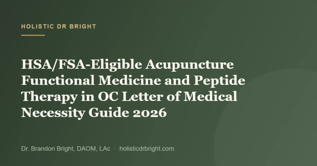 HSA/FSA-Eligible Acupuncture Functional Medicine and Peptide Therapy in OC Letter of Medical Necessity Guide 2026